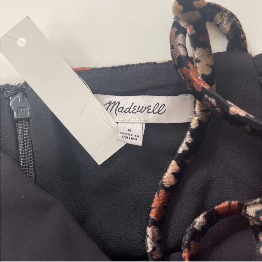 Madewell Velvet Floral Thistle Cami Jumpsuit Size 6 - Picture 6 of 7